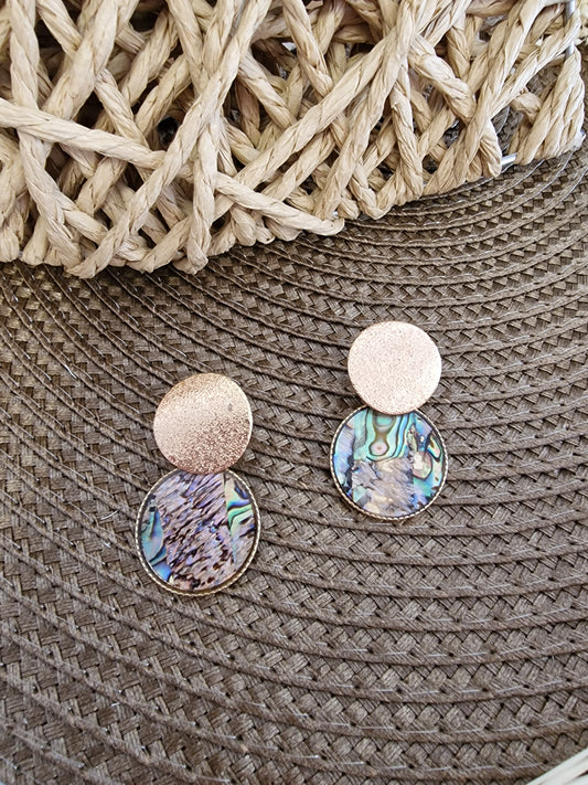 Notre Collection de Bijoux - Boucle d'Oreille Ronde Dorée Colorée