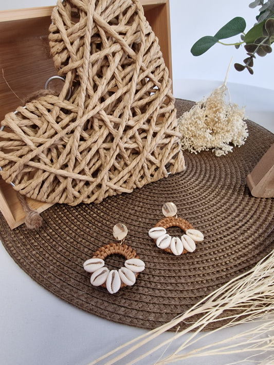 Notre Collection de Bijoux - Boucle d'Oreille Bohème Coquillage