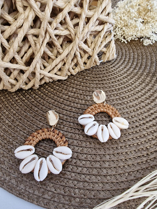 Notre Collection de Bijoux - Boucle d'Oreille Bohème Coquillage
