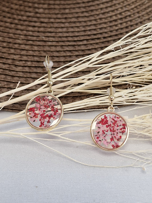 Notre Collection de Bijoux - Boucle d'Oreille Pendante Rouge