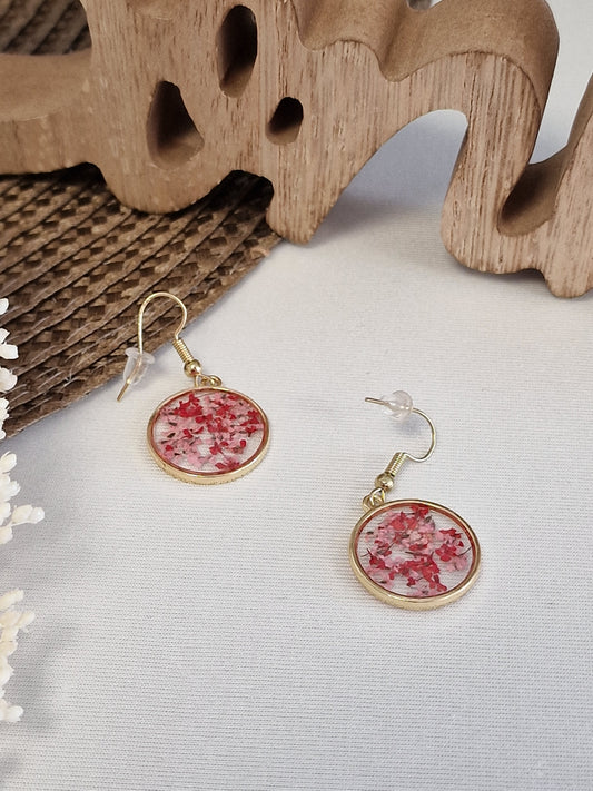 Notre Collection de Bijoux - Boucle d'Oreille Pendante Rouge