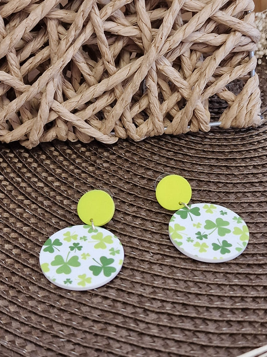 Notre Collection de Bijoux - Boucle d'Oreille Fantaisie Vert Pomme