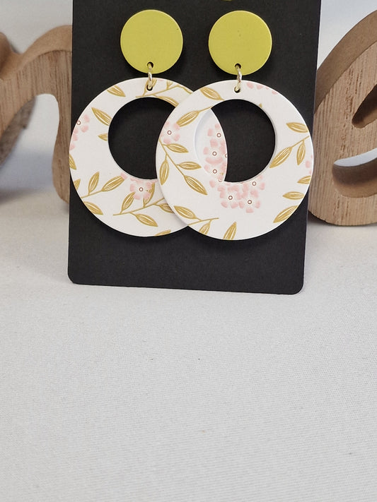 Notre Collection de Bijoux - Boucle d'Oreille Motif Feuille Vert
