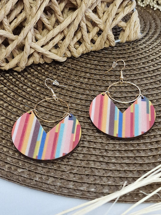Notre Collection de Bijoux - Boucle d'Oreille Vintage Rouge Orangé