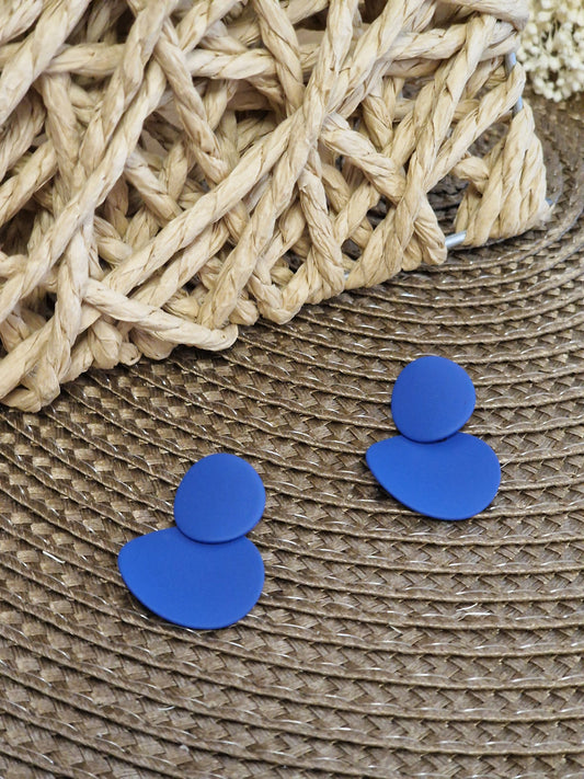 Notre Collection de Bijoux - Boucle d'Oreille Ronde Bleu Azur