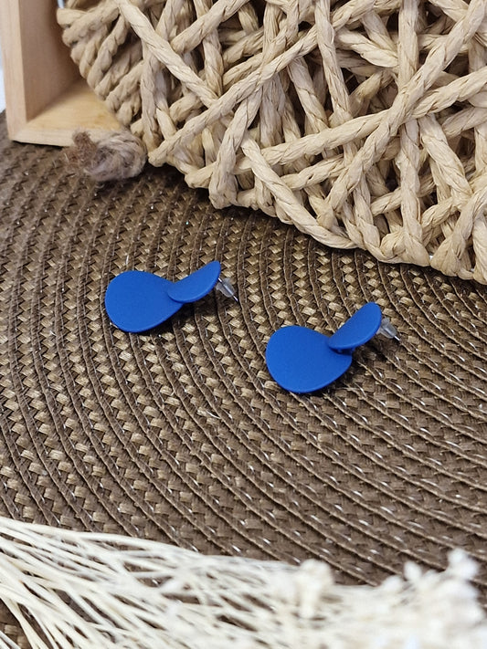 Notre Collection de Bijoux - Boucle d'Oreille Ronde Bleu Azur