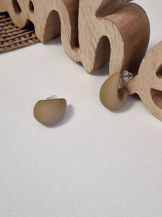 Notre Collection de Bijoux - Boucle d'Oreille Goutte d'Eau Beige