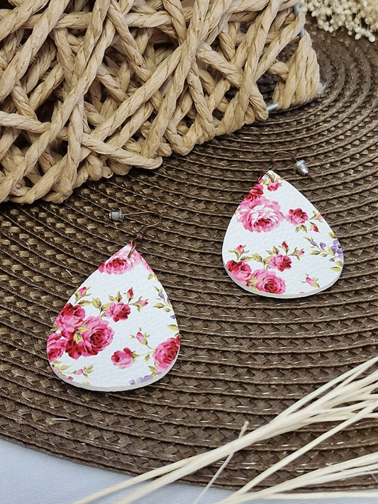 Notre Collection de Bijoux - Boucle d'Oreille Fleur Framboise