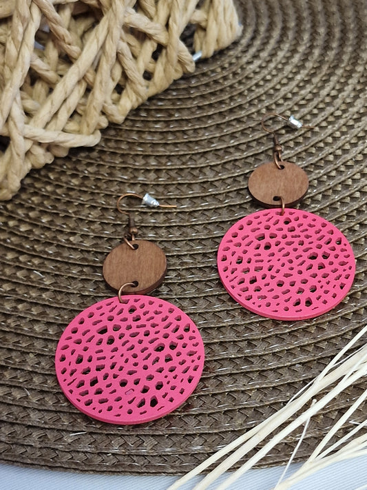 Notre Collection de Bijoux - Boucle d'Oreille Ajouré Framboise