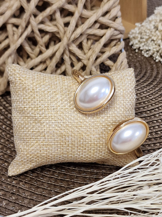 Notre Collection de Bijoux - Bracelet Doré Pierre Nacré