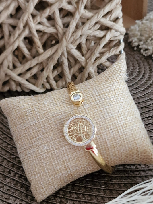 Notre Collection de Bijoux - Bracelet Doré Arbre de Vie