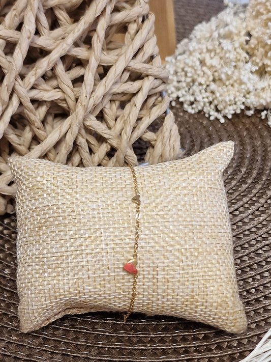 Notre Collection de Bijoux - Bracelet Fin Cœur Doré
