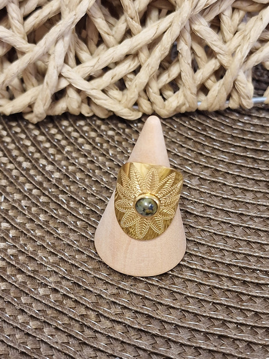 Notre Collection de Bijoux - Bague Ovale Soleil Noir