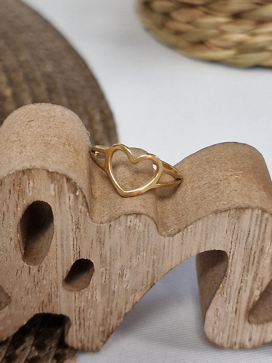 Notre Collection de Bijoux - Bague Ado Cœur Doré