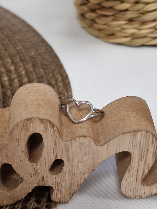 Notre Collection de Bijoux - Bague Ado Cœur Argenté