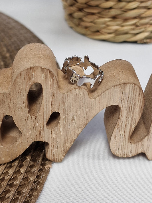 Notre Collection de Bijoux - Bague Ado Papillon Argenté