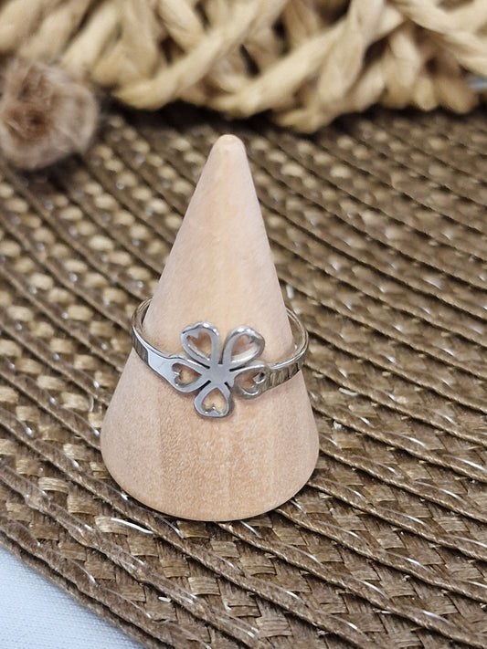 Notre Collection de Bijoux - Bague Ado Fleur Argenté