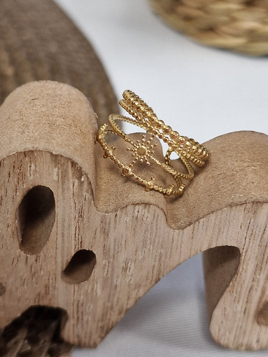 Notre Collection de Bijoux - Bague Soleil Doré