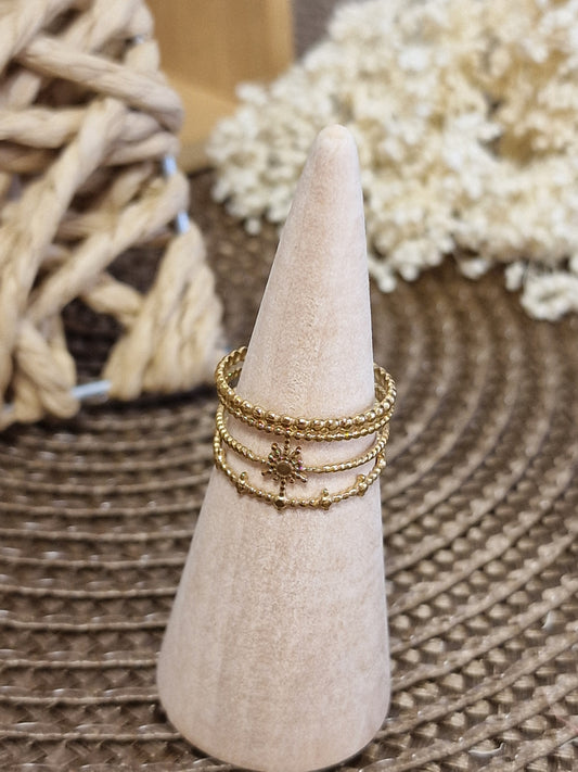 Notre Collection de Bijoux - Bague Soleil Doré