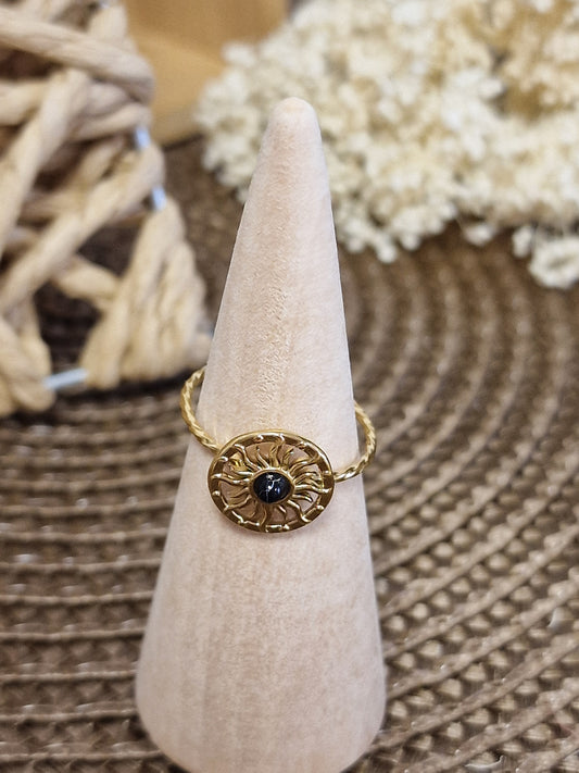 Notre Collection de Bijoux - Bague Grec Doré Noir