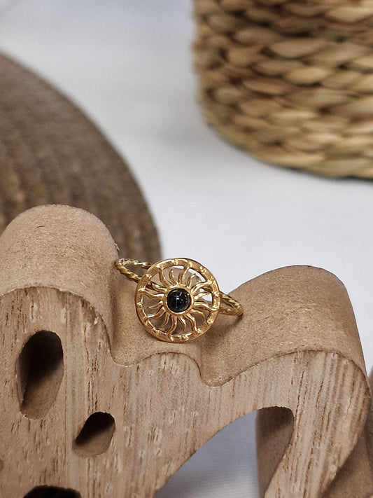 Notre Collection de Bijoux - Bague Grec Doré Noir