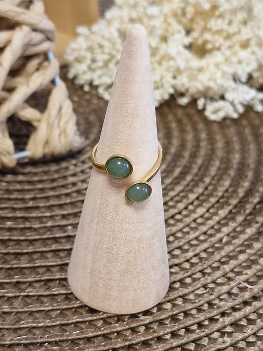 Notre Collection de Bijoux - Bague Dorée Perle Verte