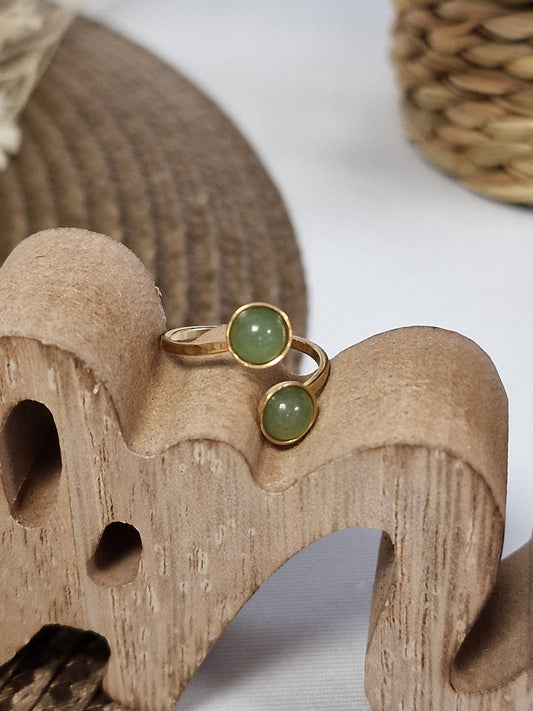 Notre Collection de Bijoux - Bague Dorée Perle Verte