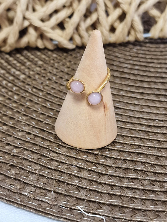 Notre Collection de Bijoux - Bague Dorée Perle Rose