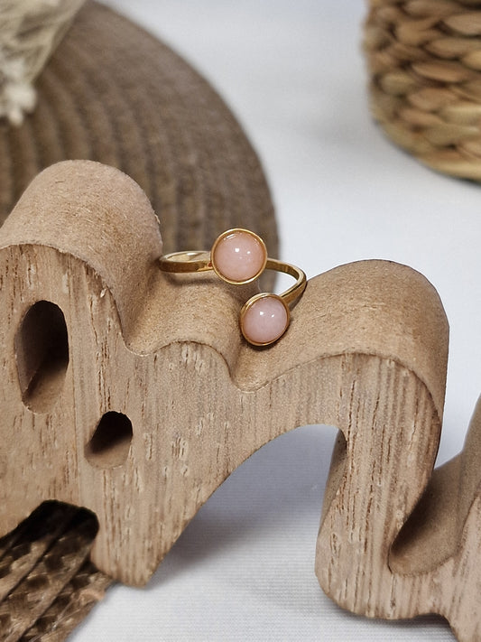 Notre Collection de Bijoux - Bague Dorée Perle Rose