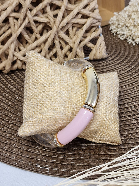 Notre Collection de Bijoux - Bracelet Jonc Rose et Doré
