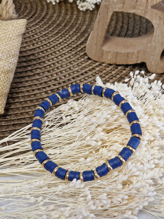 Notre Collection de Bijoux - Bracelet Ado Bohème Bleu et Doré