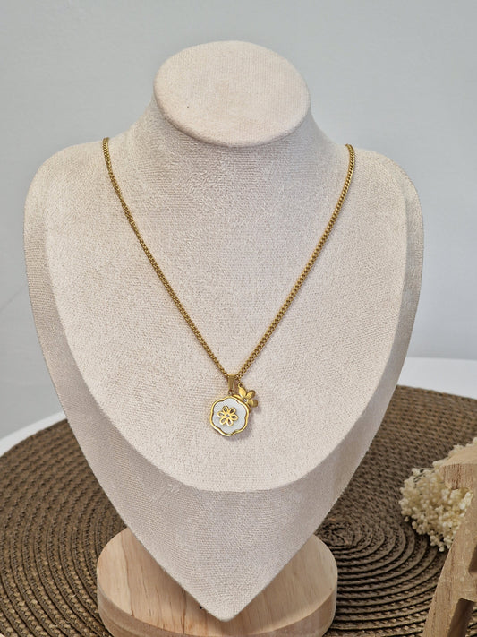 Notre Collection de Bijoux - Pendentif Fleur Blanche