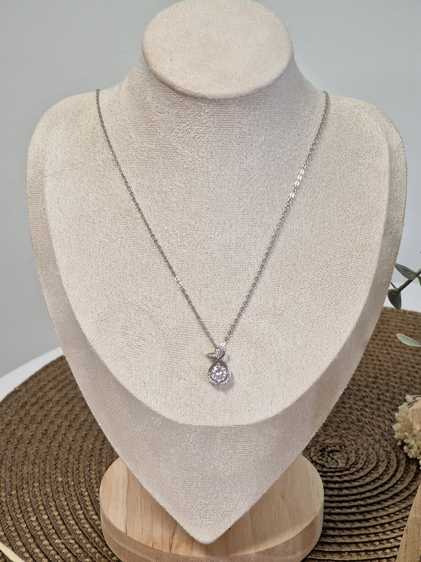 Notre Collection de Bijoux - Pendentif perle argenté