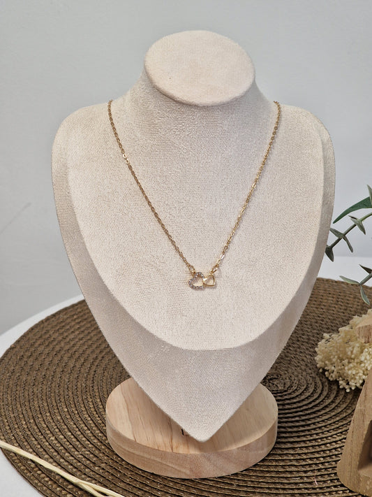 Notre Collection de Bijoux - Pendentif Love Cœur à Strass