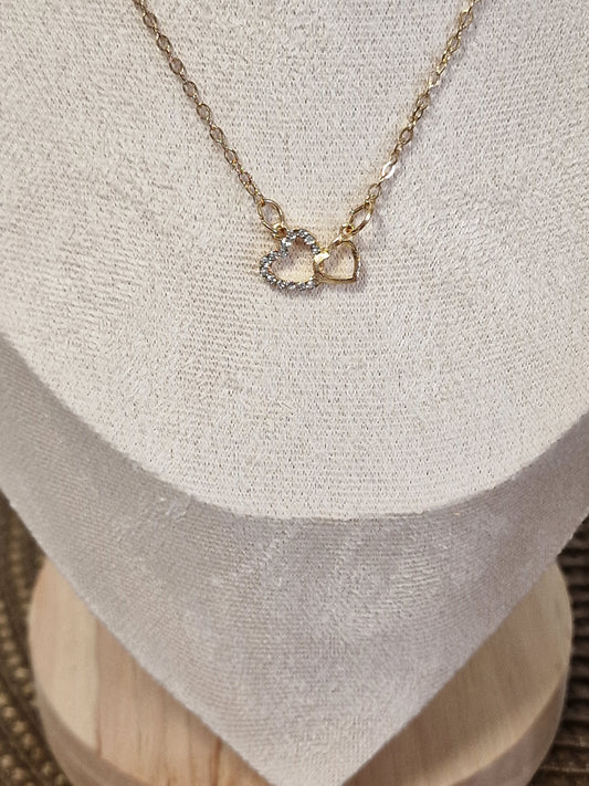 Notre Collection de Bijoux - Pendentif Love Cœur à Strass