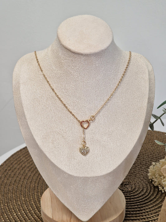 Notre Collection de Bijoux - Pendentif Cœurs à Strass