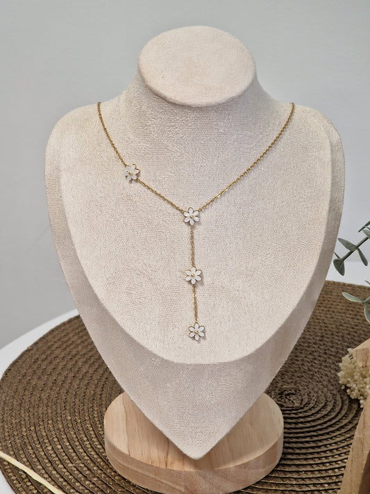 Notre Collection de Bijoux - Pendentif Fleur Blanche