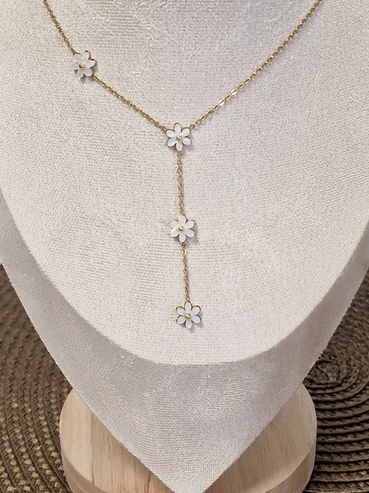Notre Collection de Bijoux - Pendentif Fleur Blanche