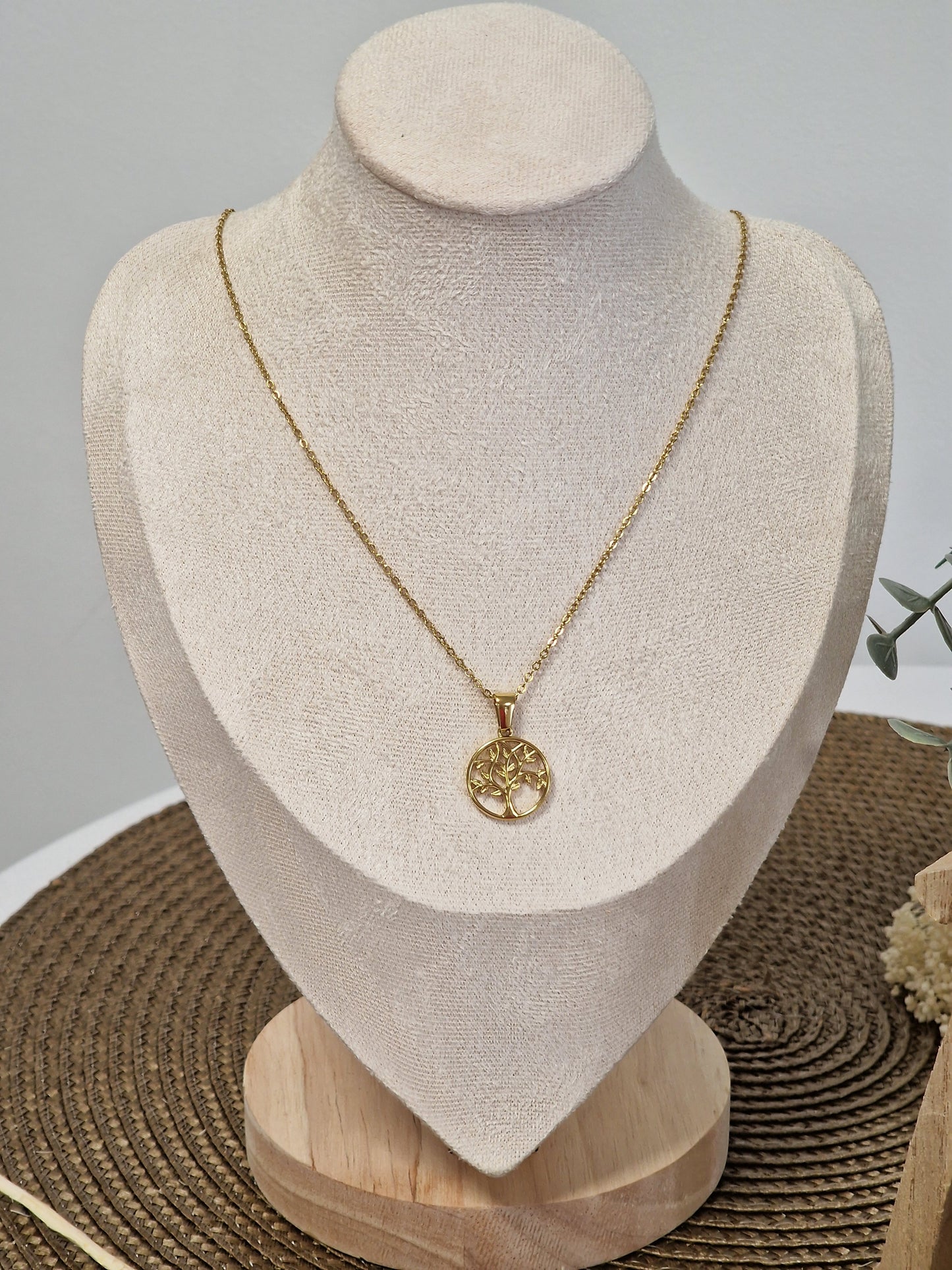 Notre Collection de Bijoux - Pendentif Arbre de Vie Doré