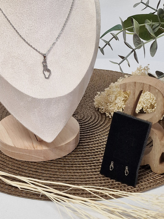 Notre Collection de Bijoux - Parure Pendentif et Boucle Oreille Main