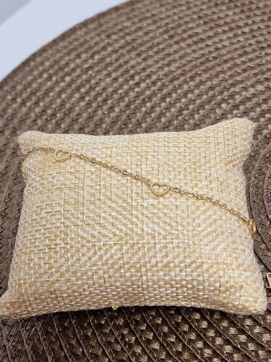 Notre Collection de Bijoux - Bracelet de Cheville Cœur Doré
