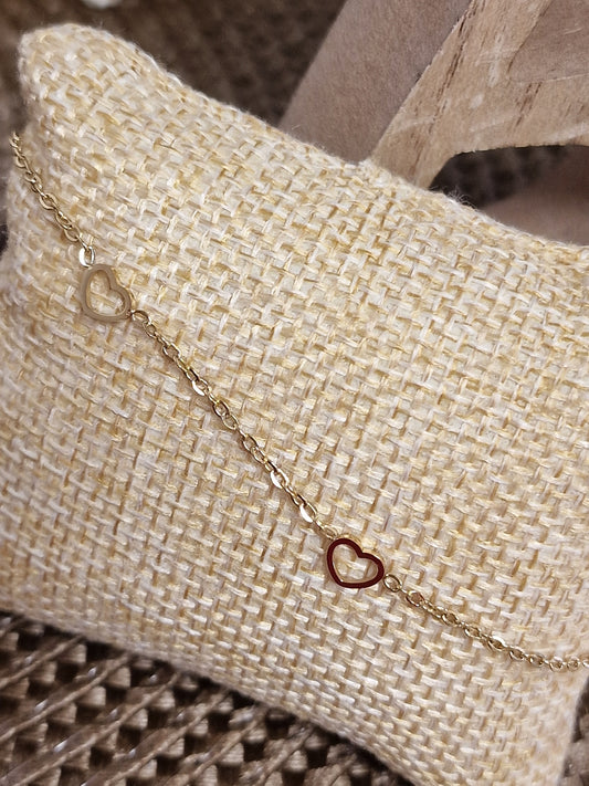 Notre Collection de Bijoux - Bracelet de Cheville Cœur Doré