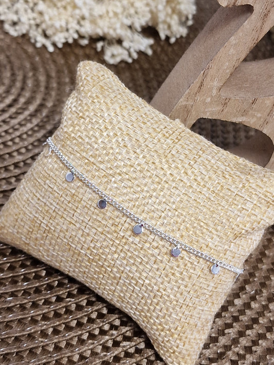 Notre Collection de Bijoux - Bracelet de Cheville Argenté Petit Rond