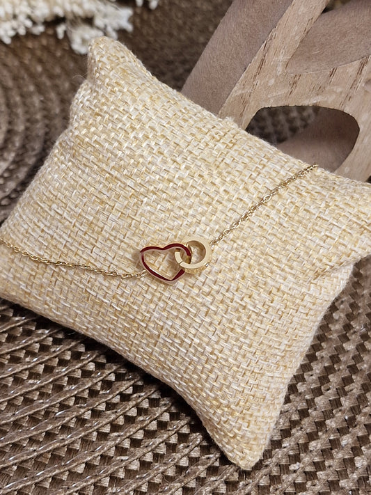 Notre Collection de Bijoux - Bracelet de Cheville Anneau et Coeur