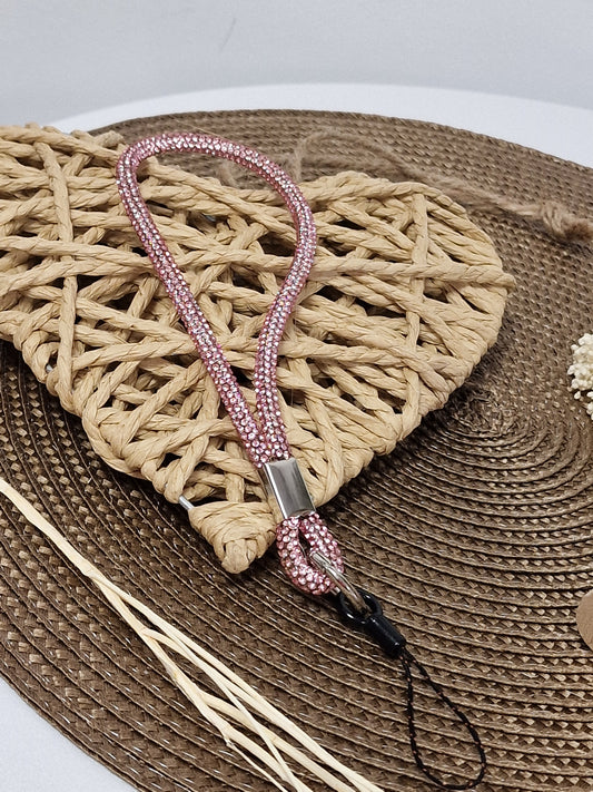 Dragonne Strass Rose