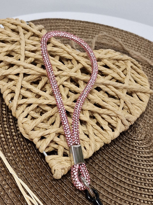 Dragonne Strass Rose
