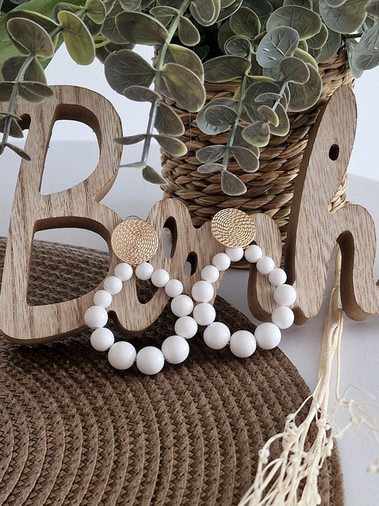 Boucle d'Oreille Pendante Blanche