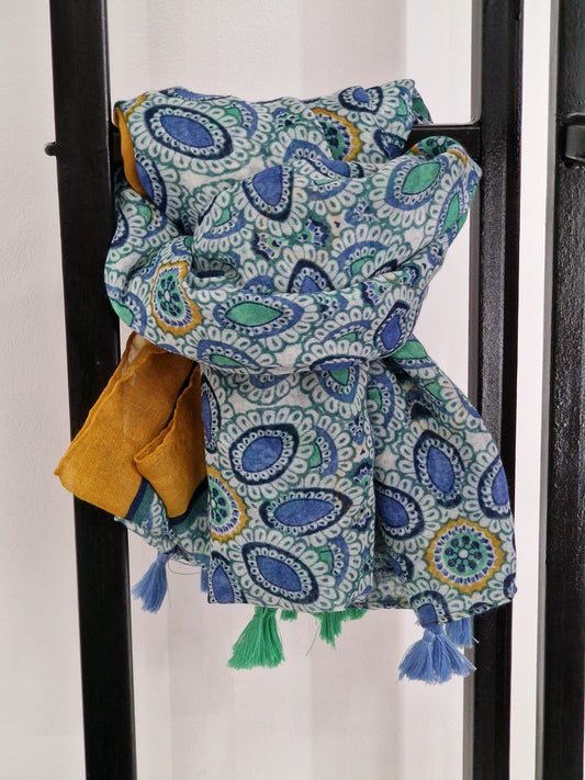Foulard Femme Printanier Turquoise