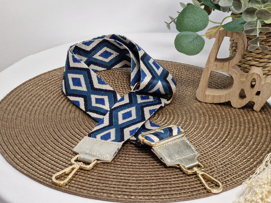 Bandoulière Doré et Bleu