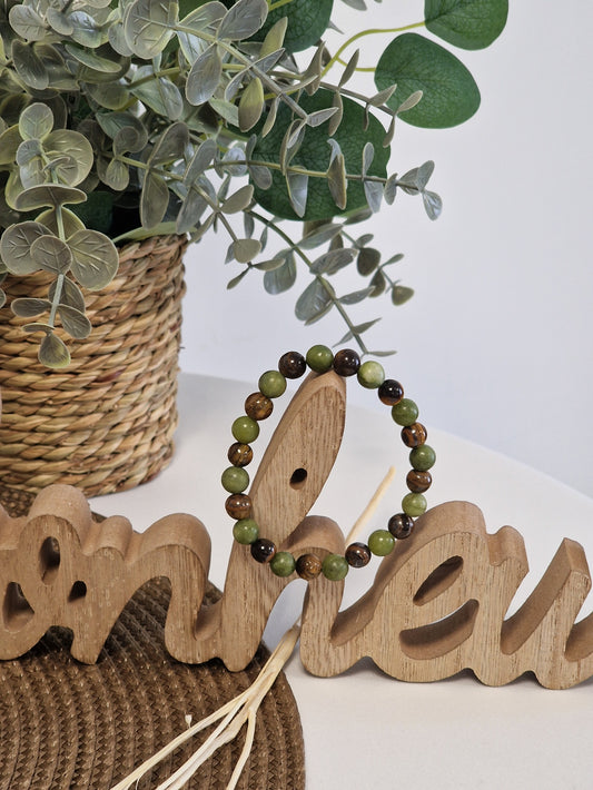 Notre Collection de Bijoux - Bracelet Masculin Perle Naturelle Vert